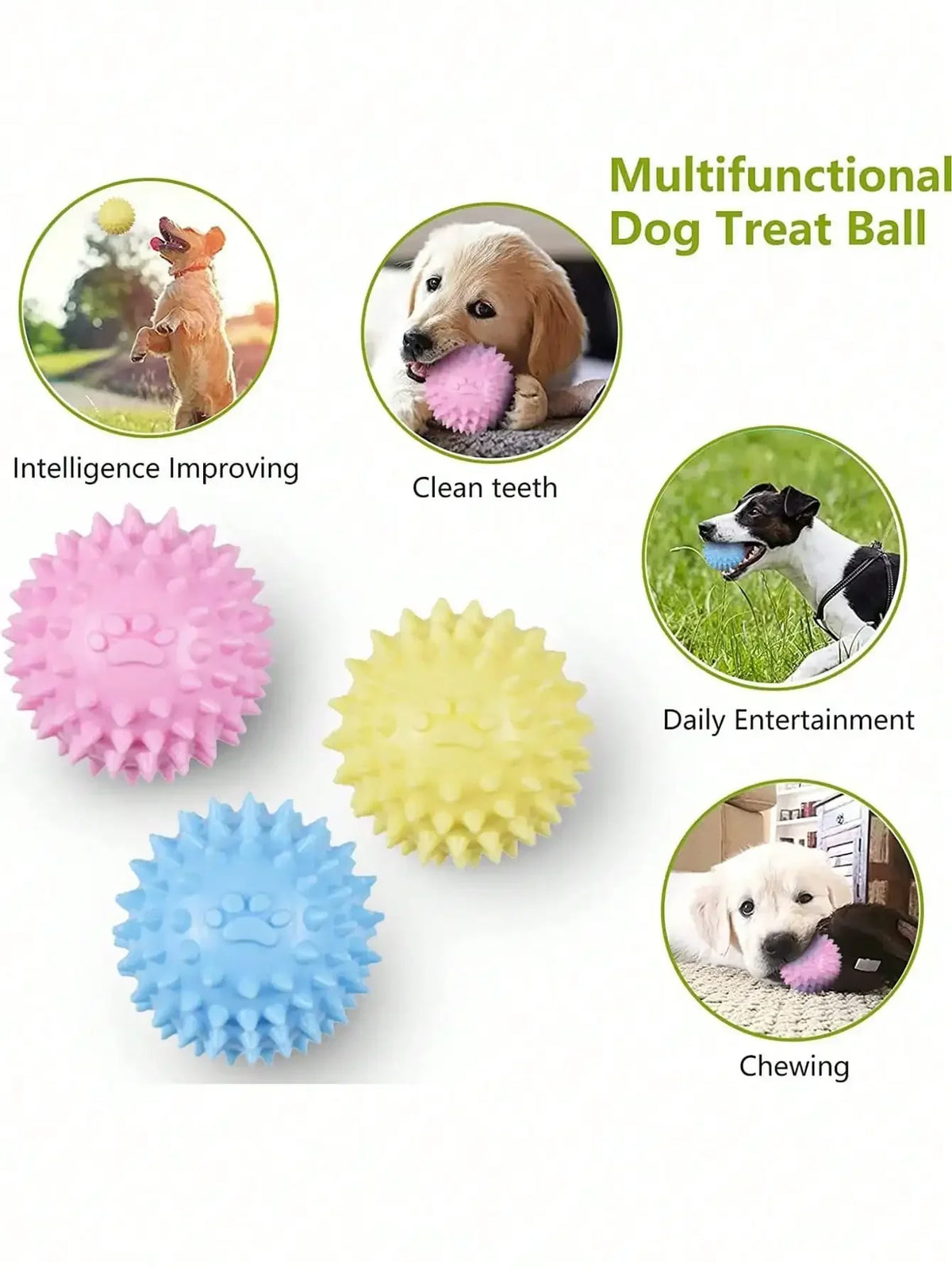 1Pcs/2Pcs Dog Chew Toys Set Spiky Bone & - MyPetDollar.com