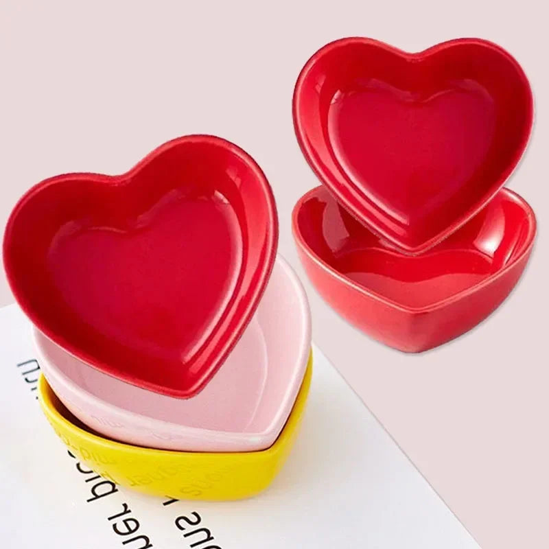 1PC Feeding Bowl, Colorful Heart Shape - MyPetDollar.com