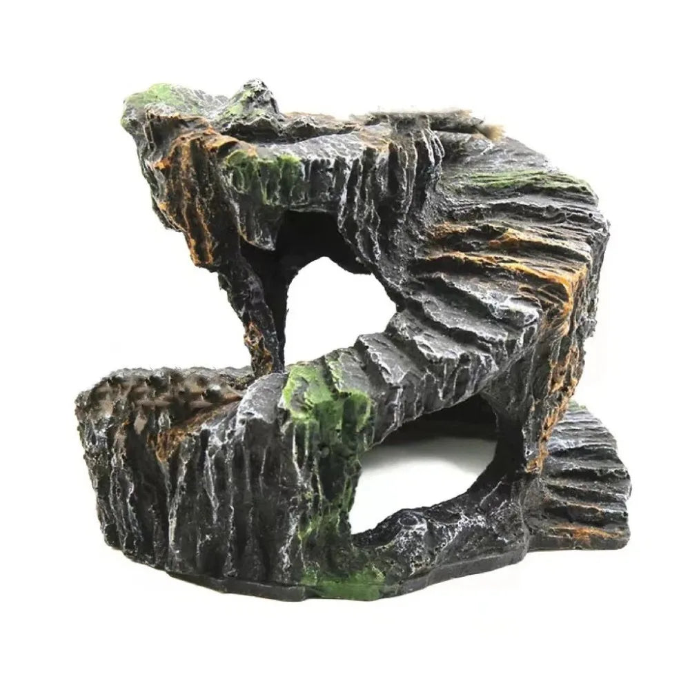 Turtle Basking Platform Fish Tank Cave for Reptiles