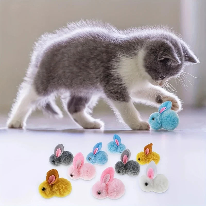 10pcs Color Random Plush Bunny Cat Toys Soft - MyPetDollar.com