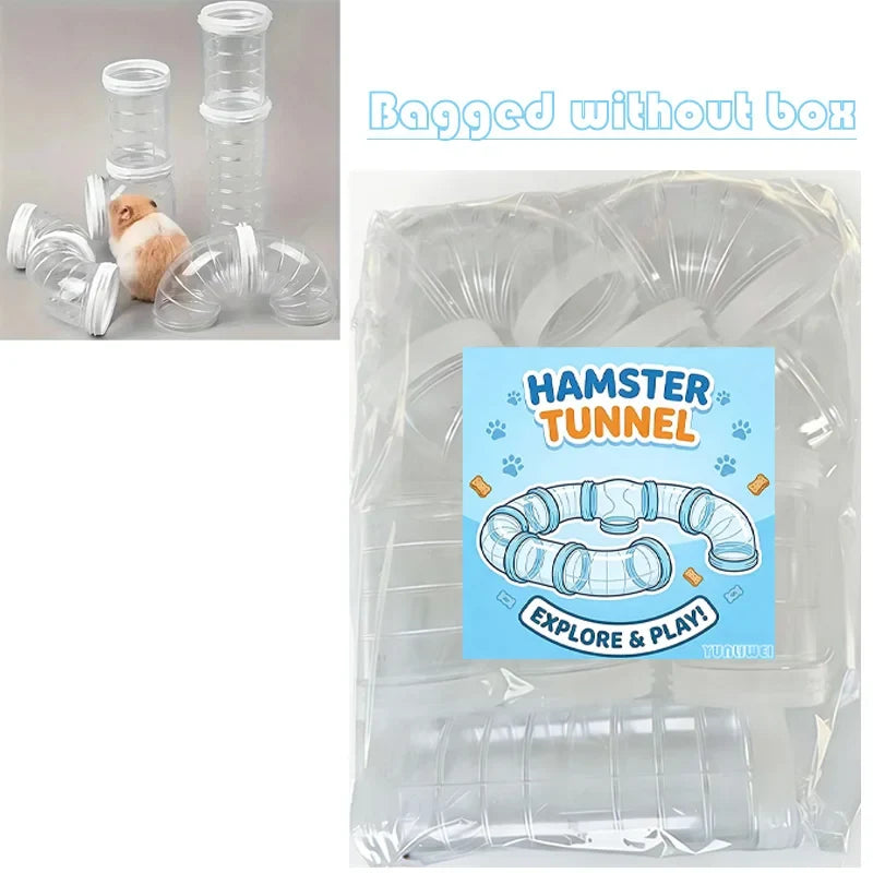 Hamster Tube Set Transparent Curved Pet Cage – Small Pet Houses, Crates & Cages