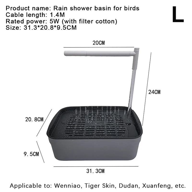 Automatic Parrot Bird Bath Tub USB Electric Pet Circulating – 4 Colors