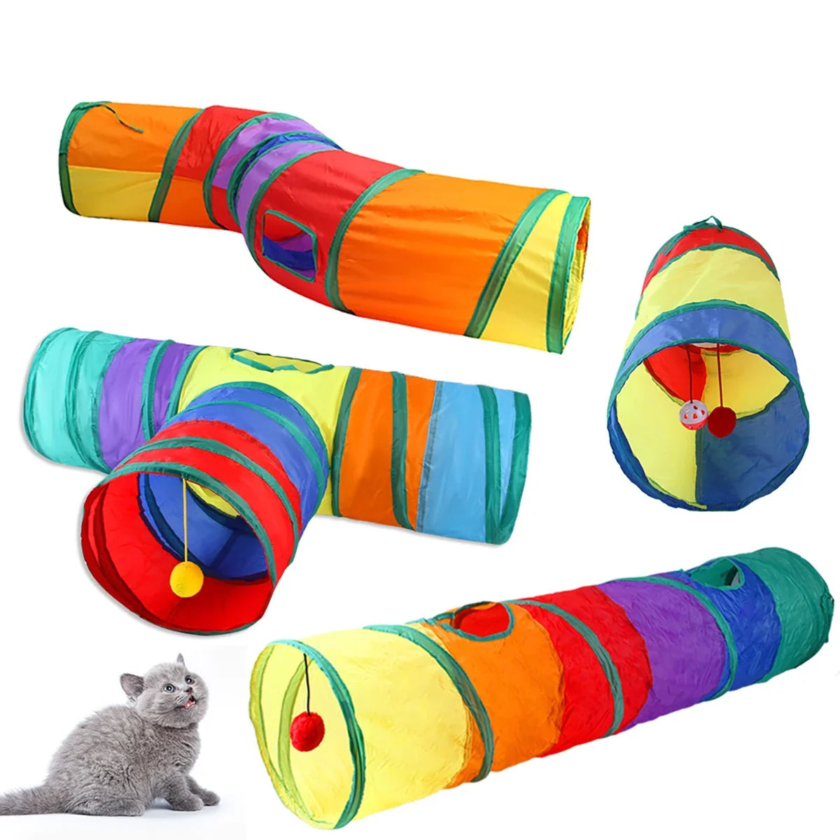 Cat Tunnel Foldable Cat Tunnel Pet Supplies - MyPetDollar.com