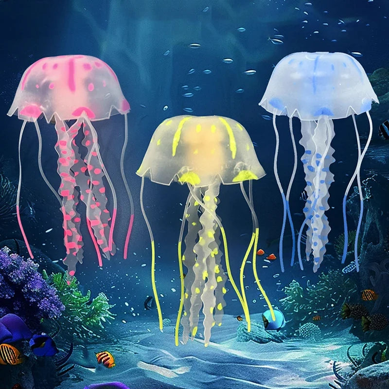 3Pcs Glowing Silicone Jellyfish Aquarium - MyPetDollar.com