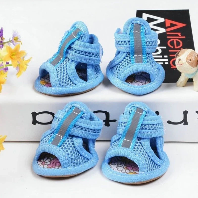 4pcs Summer Mesh Pet Sandals Shoes for Small - MyPetDollar.com