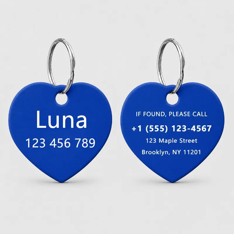Personalized Custom Aluminum Heart Shape Pet - MyPetDollar.com