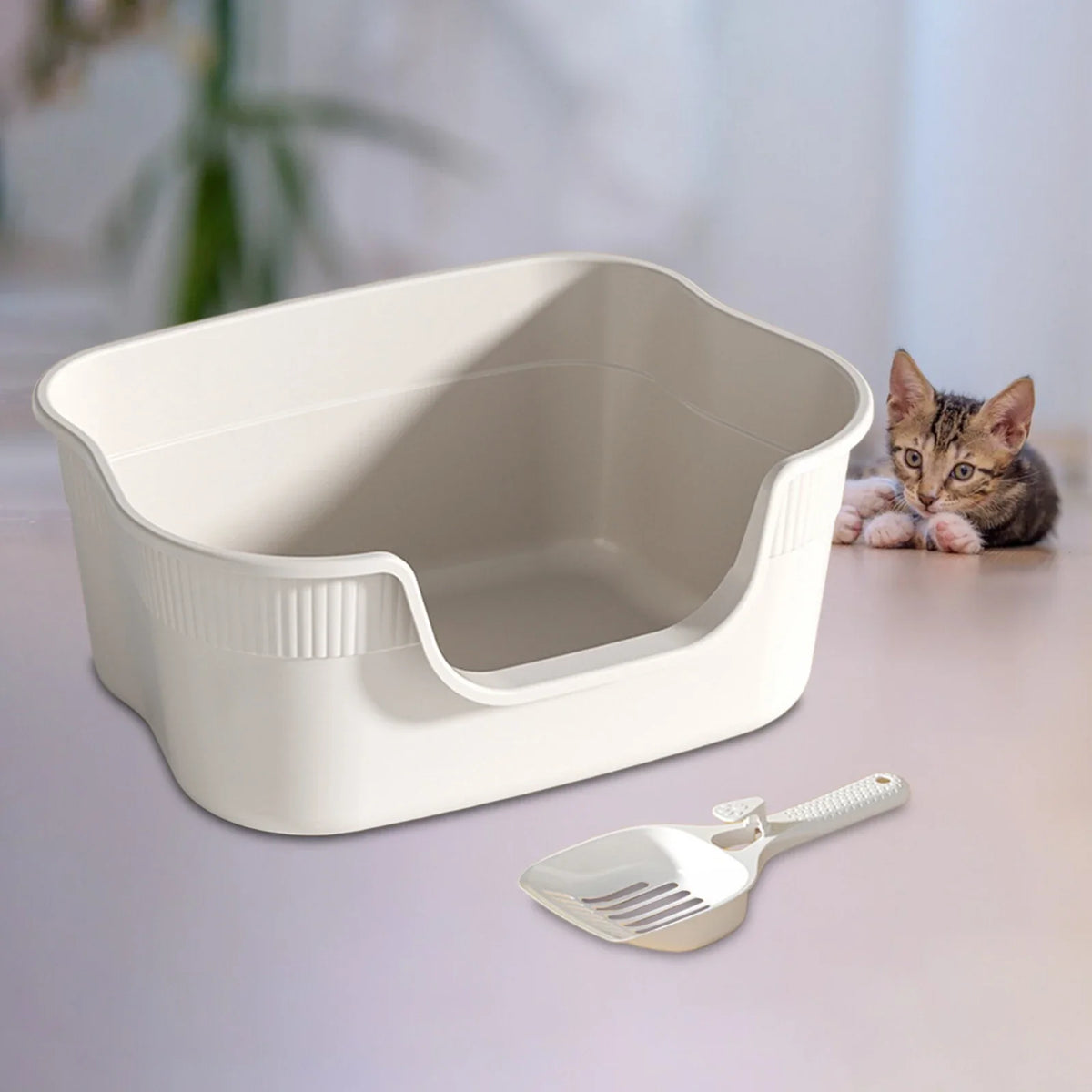 Semi Enclosed Cat Litter Box Anti Splashing - MyPetDollar.com