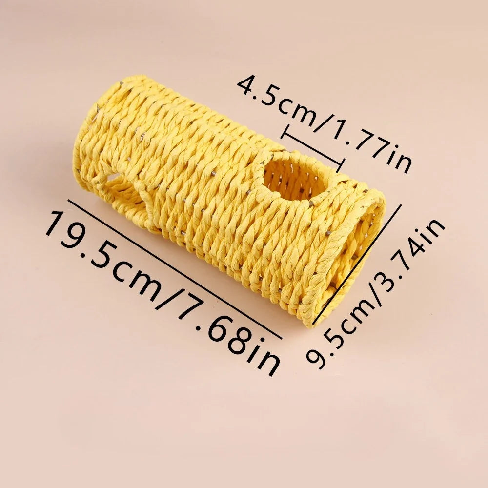 Hamster Handmade Grass Woven Tunnel Plaything – 3 Colors