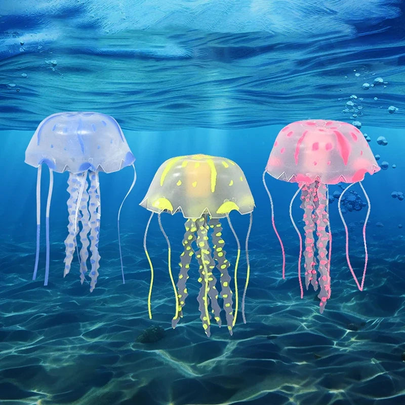 3Pcs Glowing Silicone Jellyfish Aquarium - MyPetDollar.com