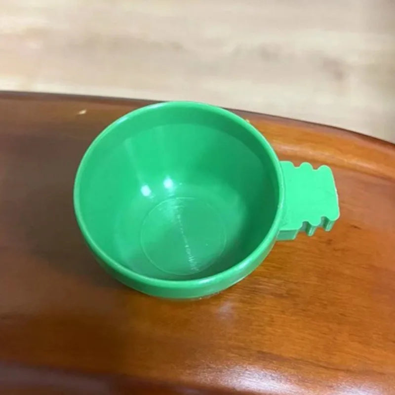 Concise Design Animal Food Cup Groove Round Bowl for Birds