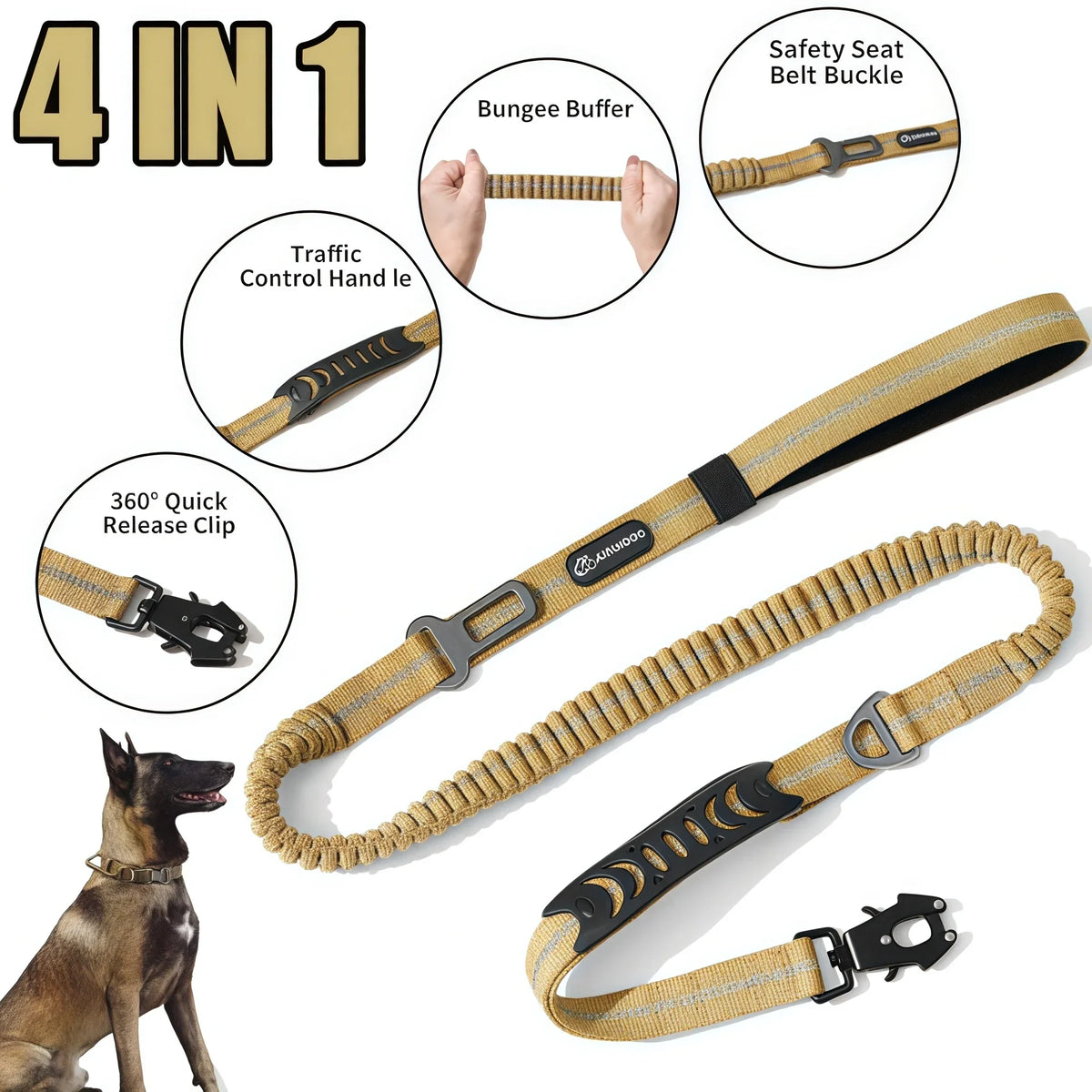 Reflective Shock Absorbing Pet Dog Leash - MyPetDollar.com