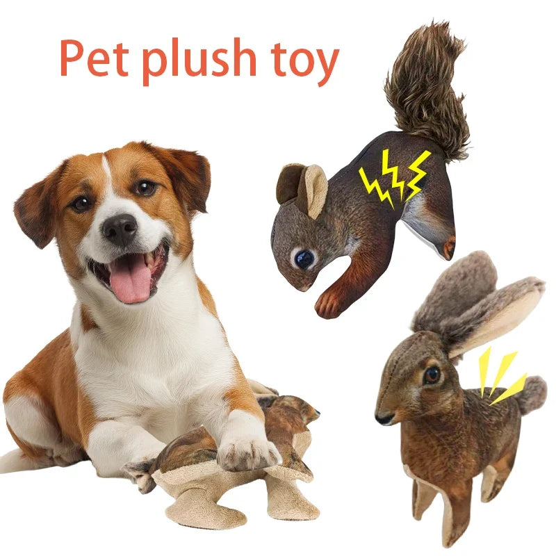 Simulated Rabbit Squirrel Plush Interactive - MyPetDollar.com