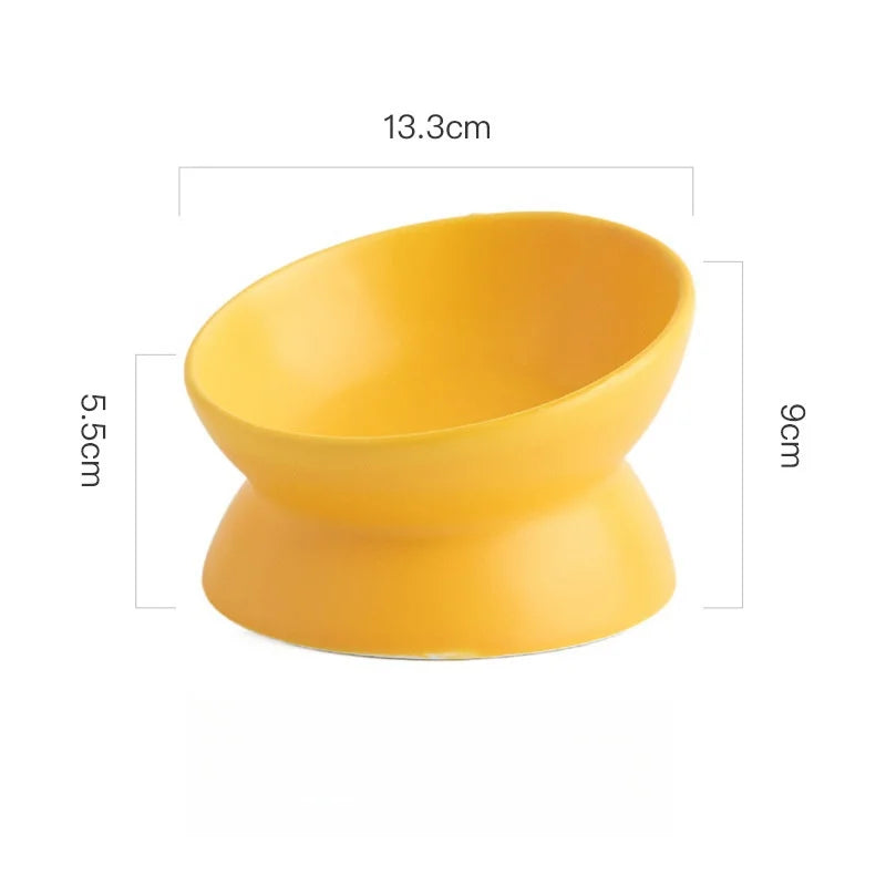 Elevated Cat Bowls Small Dog 15° Tilted Raised Food Feeding – 6 Colors