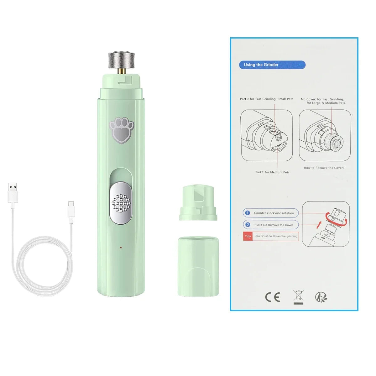 Rechargeable Electric Dog Nail Grinder Pet Clipper – Dog Supplies