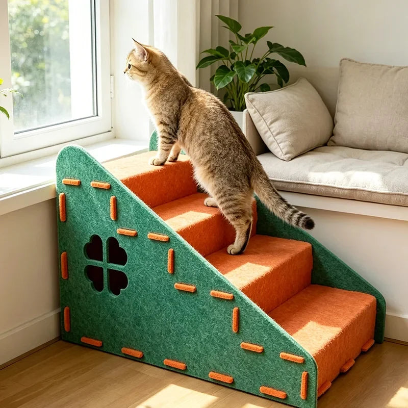 3-in-1 Cat Climbing Ladder with Nest and Scratching Post – 4 Colors