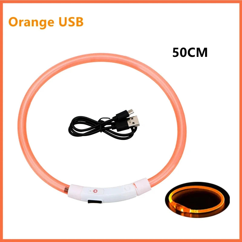 USB Rechargeable Luminous Collar Adjustable - MyPetDollar.com