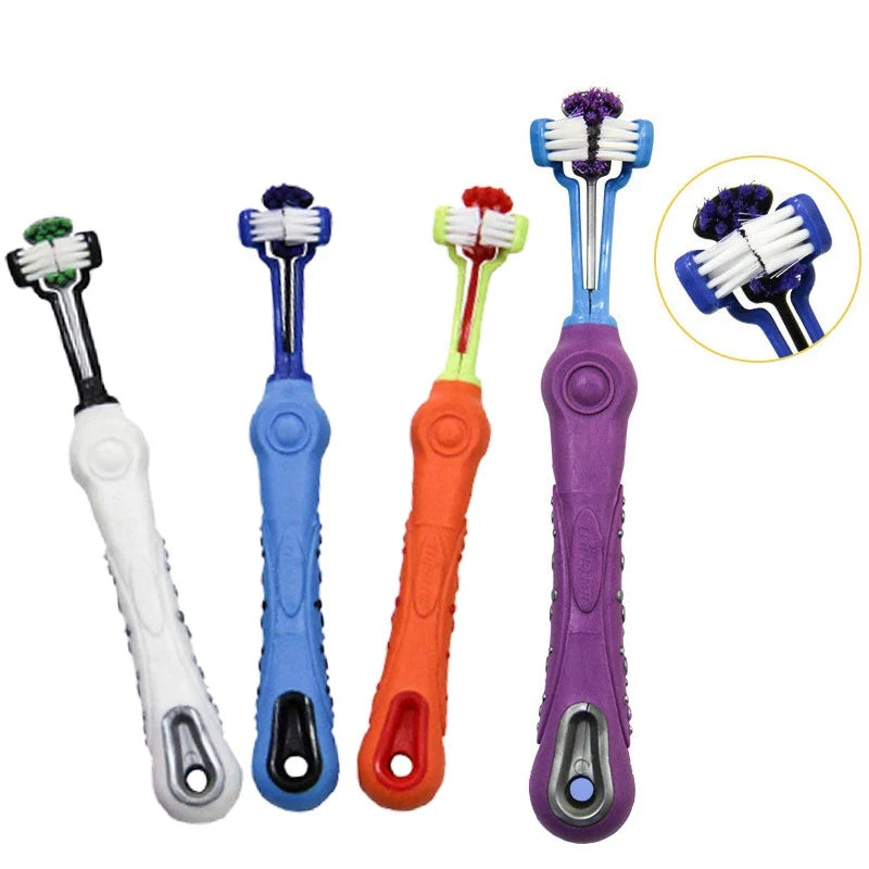 Three Sided Pet Toothbrush Multi-angle - MyPetDollar.com