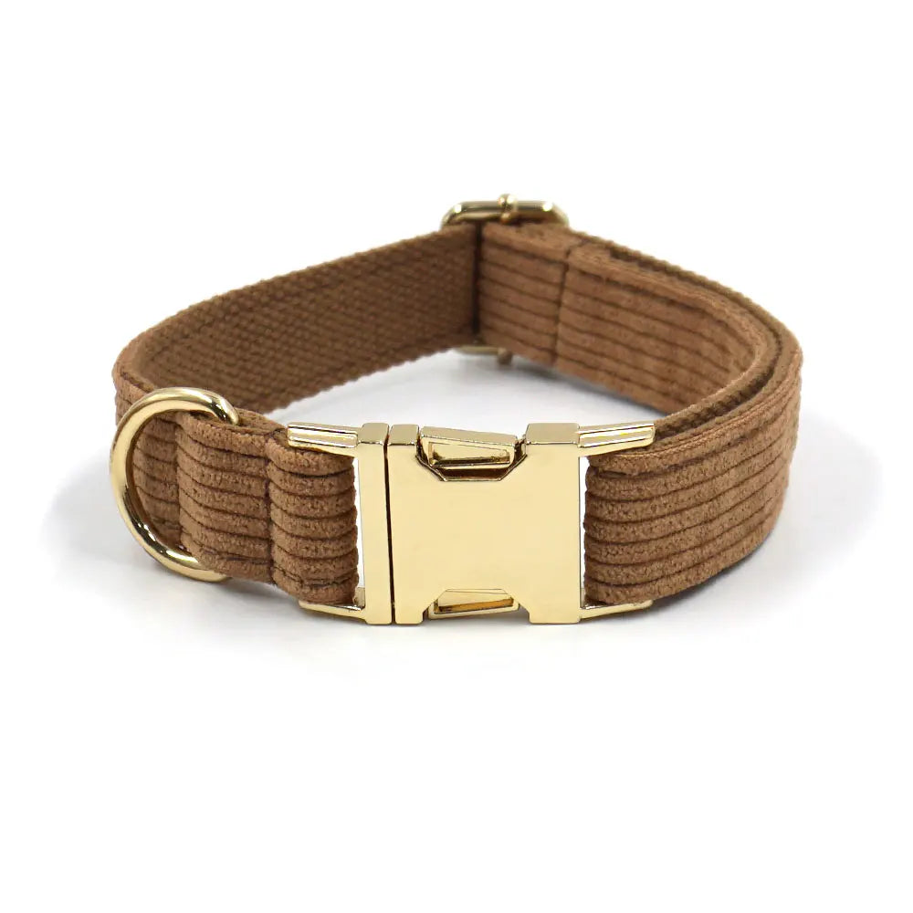 Brown Corduroy Dog Harness and Leash Set - MyPetDollar.com