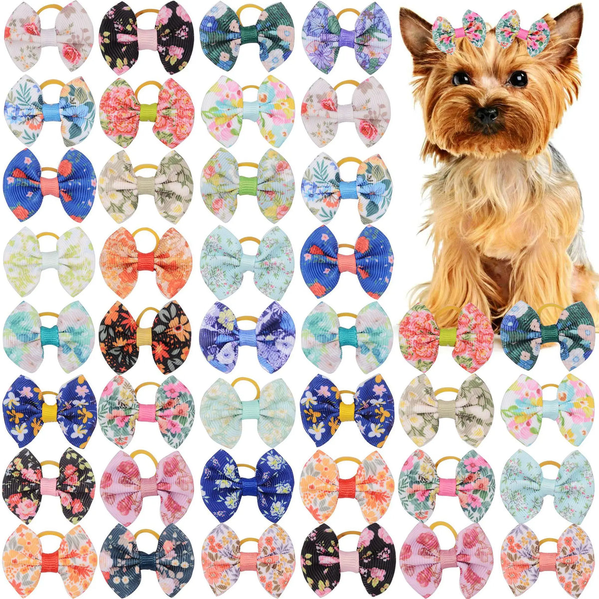 50/100pcs Fragmented Flowers Pet Hair Bows - MyPetDollar.com