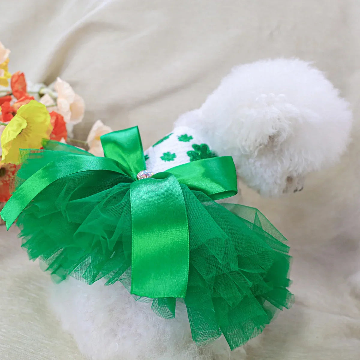 St. Patrick's Gauze Dress - Green Dress - MyPetDollar.com