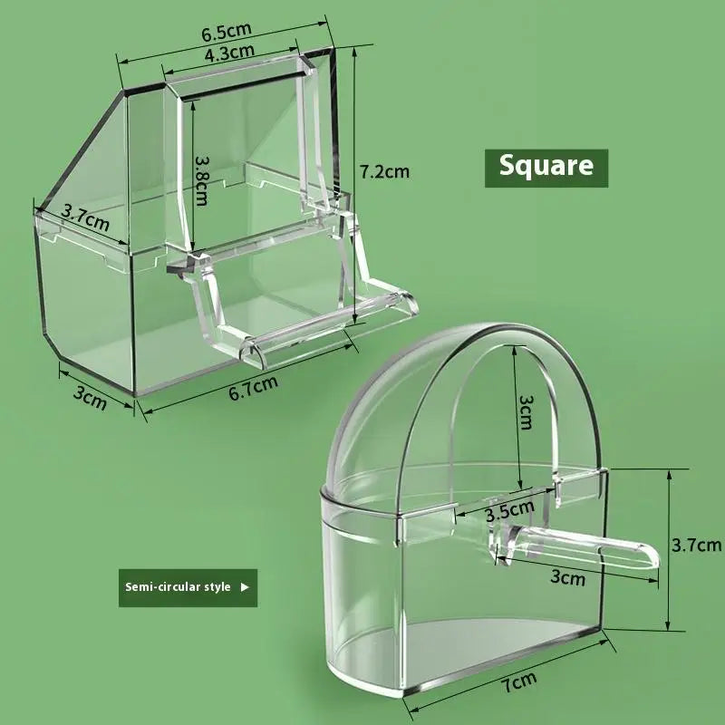 Transparent Parrot Feeder Bird Food Bowl - MyPetDollar.com