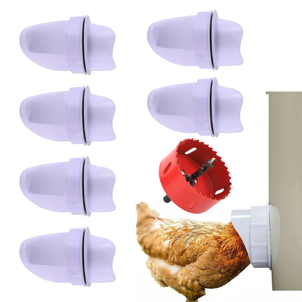 Chicken Food Feeder Poultry Feeding Supplies DIY Rain Proof – 10 Colors