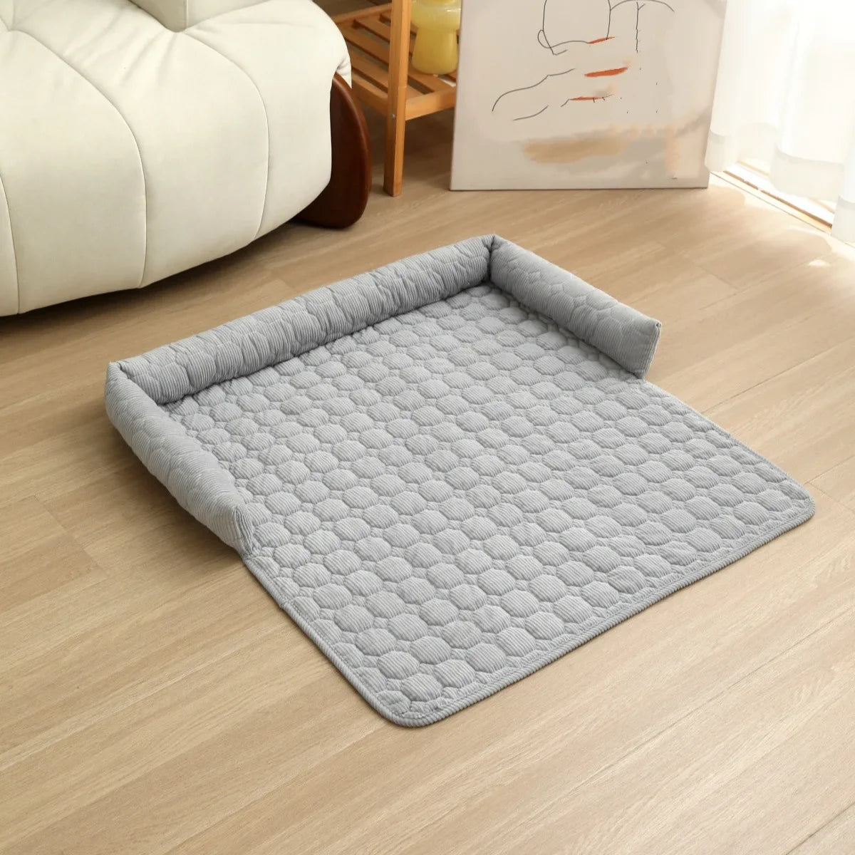 Style Corduroy Dog Sofa Cushion, Non-Slip