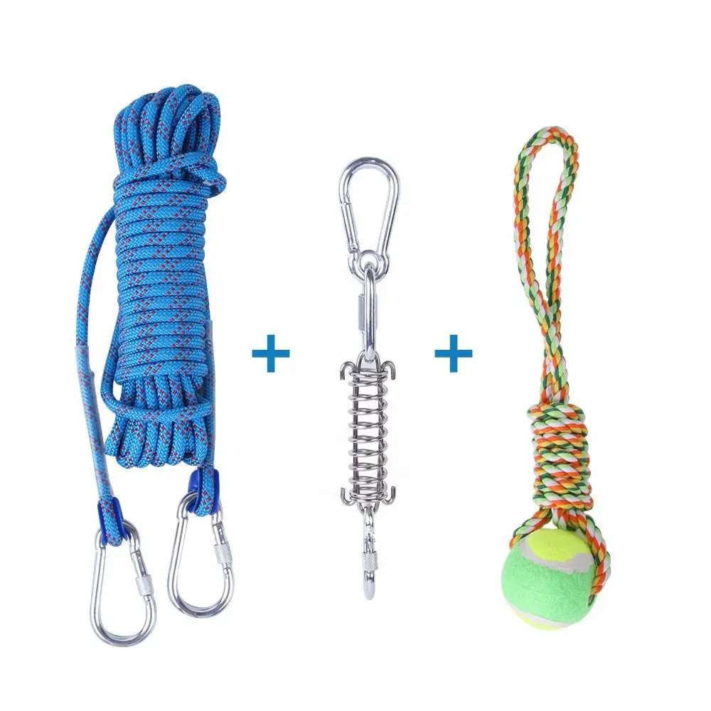 Bite Resistant Dog Spring Pole Toys 5m Cotton Rope – Dog Supplies
