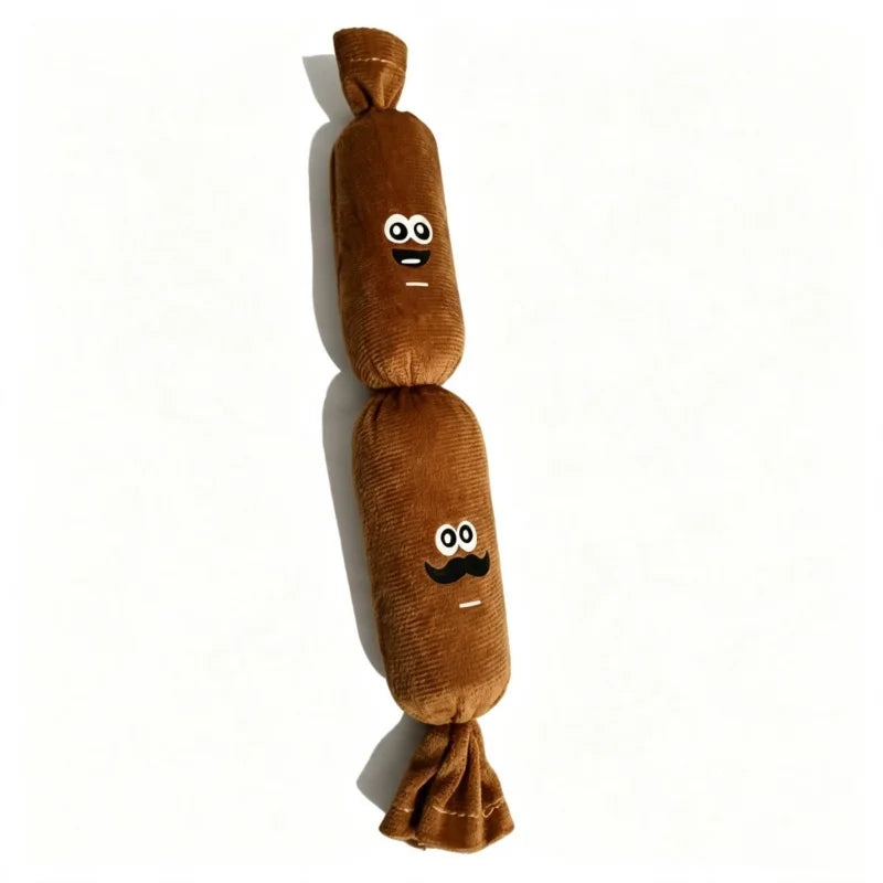Sausage Shape Plush Dog Squeaky Toy Cute Emoji Bb Squeaker Pet