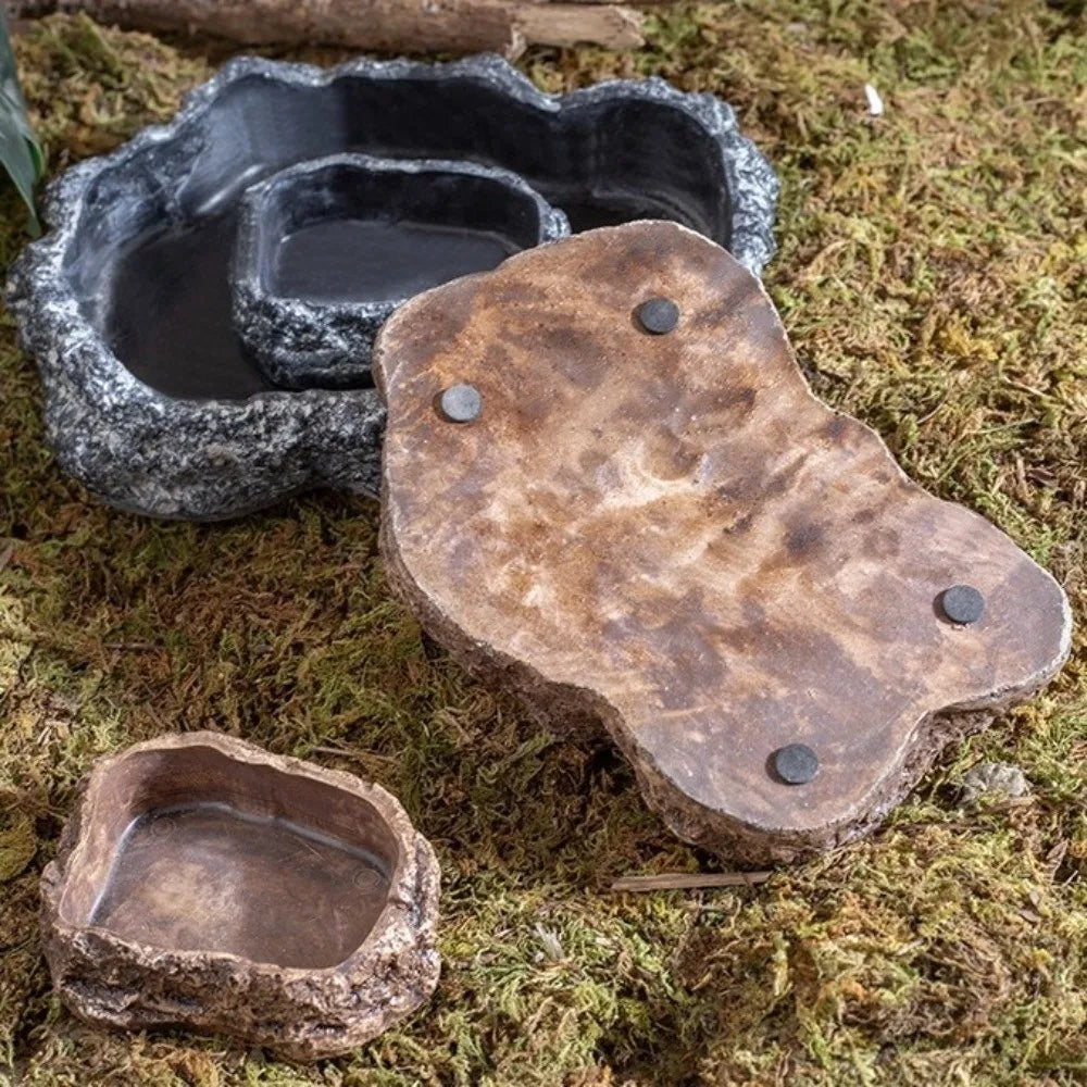 Simulated Rock Reptile Food Bowl Multiple - MyPetDollar.com
