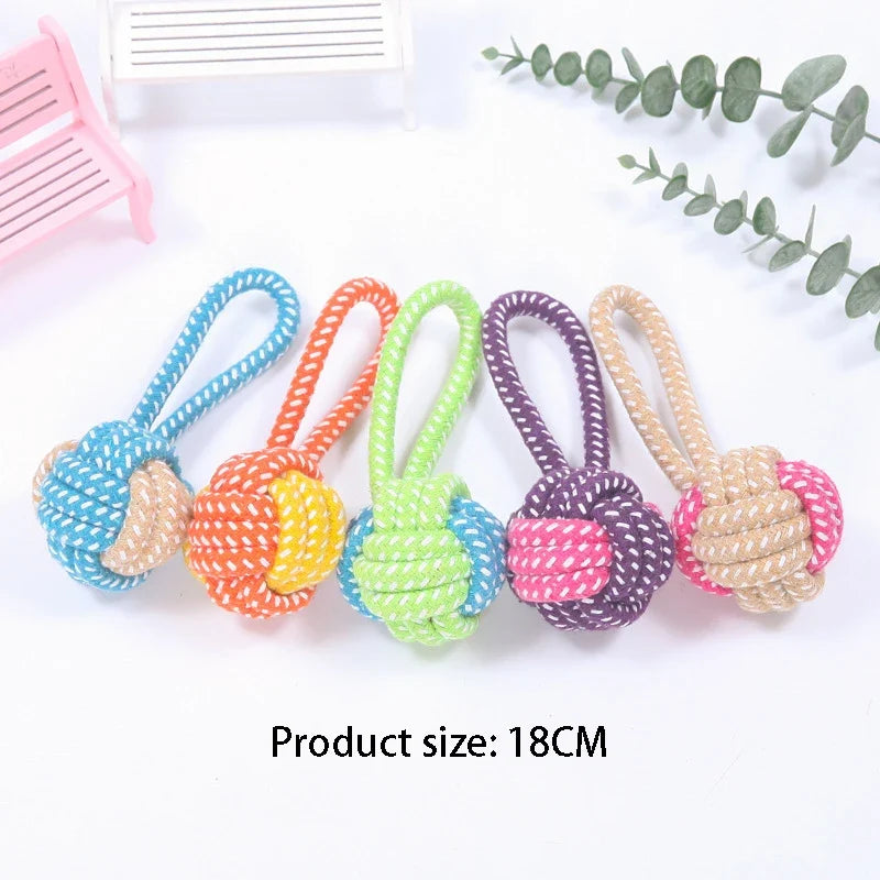Interactive Cotton Rope Mini Dog Toys Ball - MyPetDollar.com