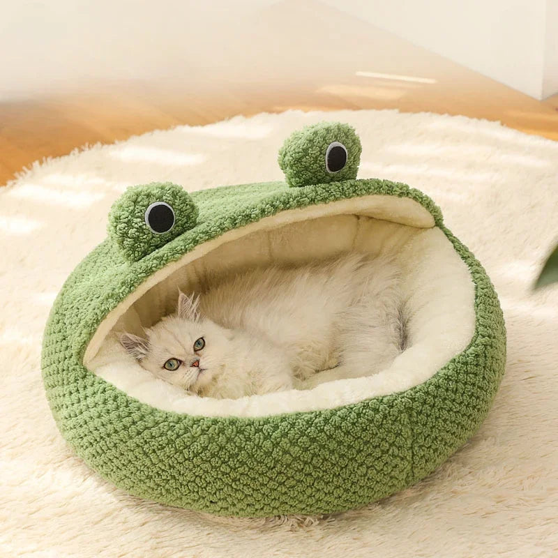Plush Pet Nest Winter Protect Cold Warm Dog Den Cat Villa Small