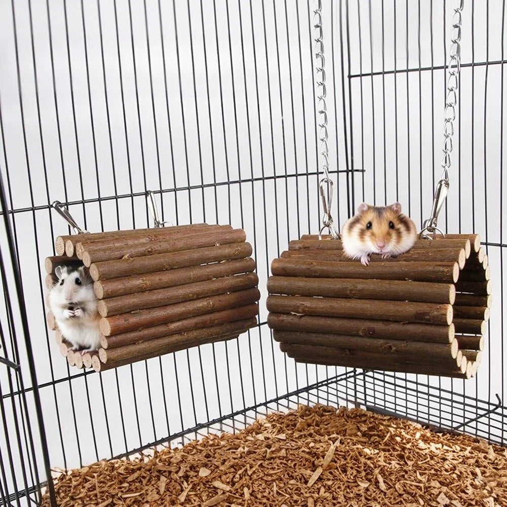 Hamster Wooden Hanging Tunnel with Hook or - MyPetDollar.com