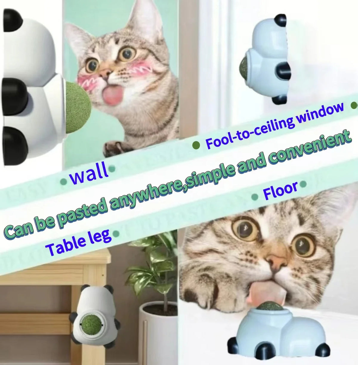 New Natural Catnip Cat Wall Sticky Ball Toy - MyPetDollar.com