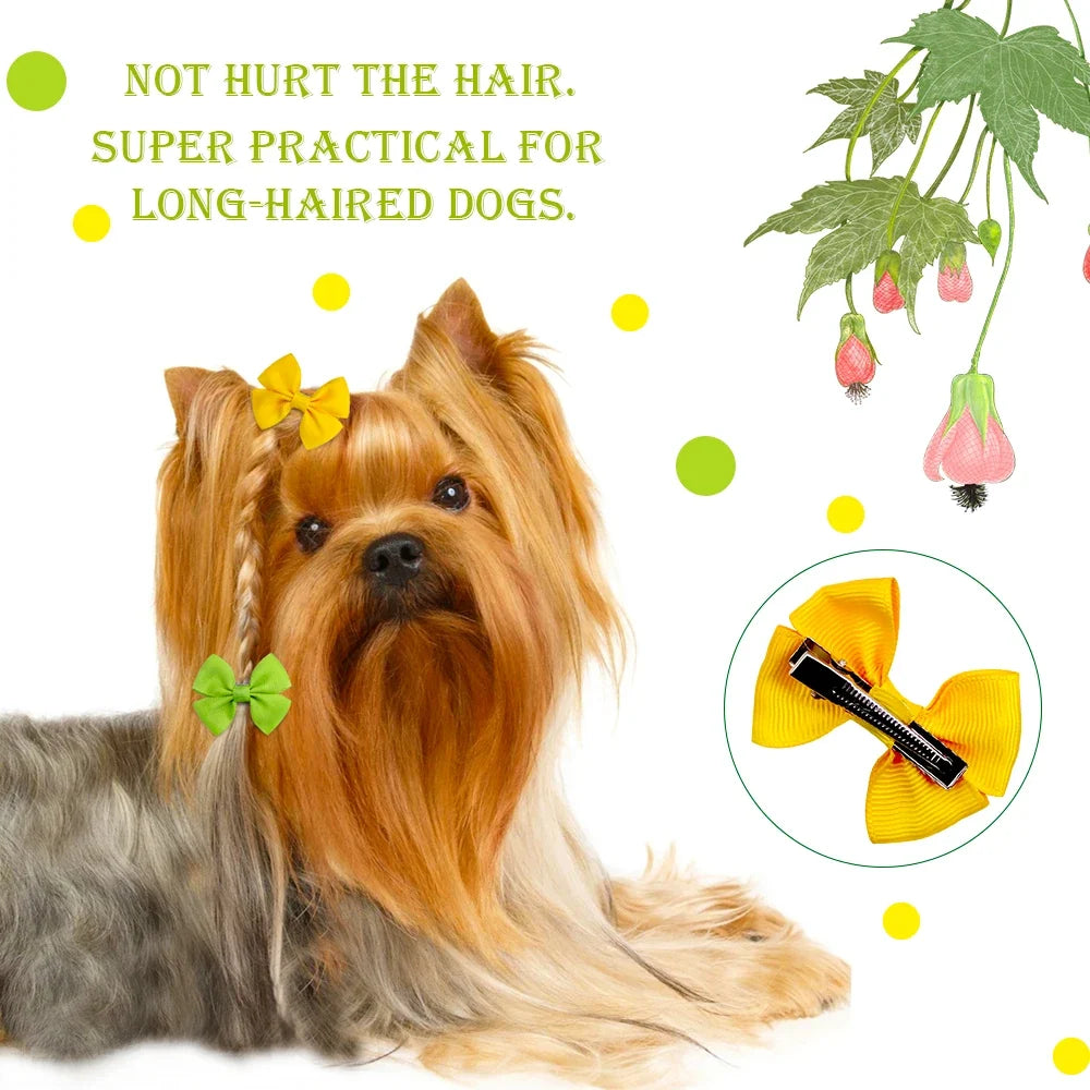 2PCS Solid Dog Bows Dog Hair Clips Pet - MyPetDollar.com