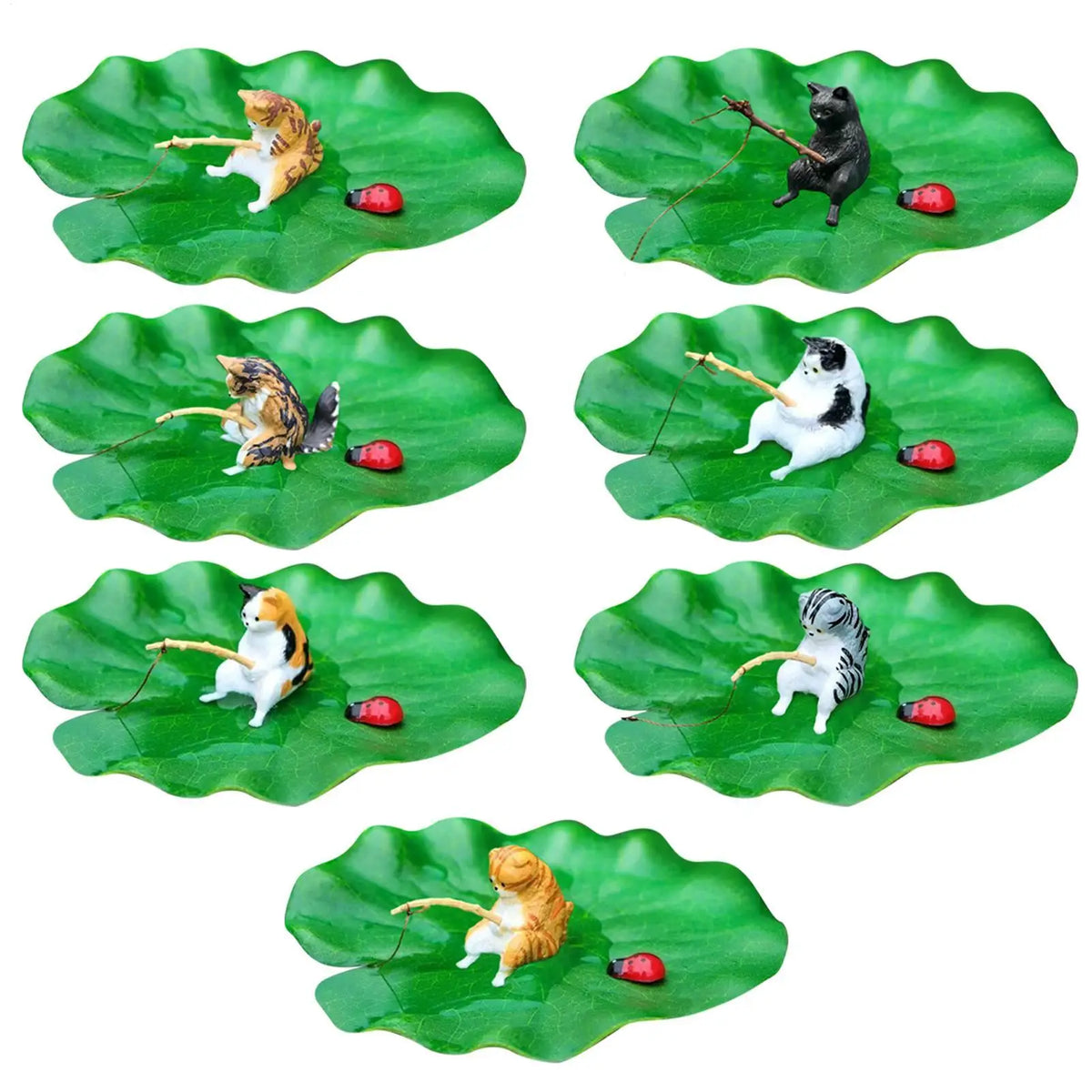 Mini Floating Cat Fishing Lotus Leaf - MyPetDollar.com