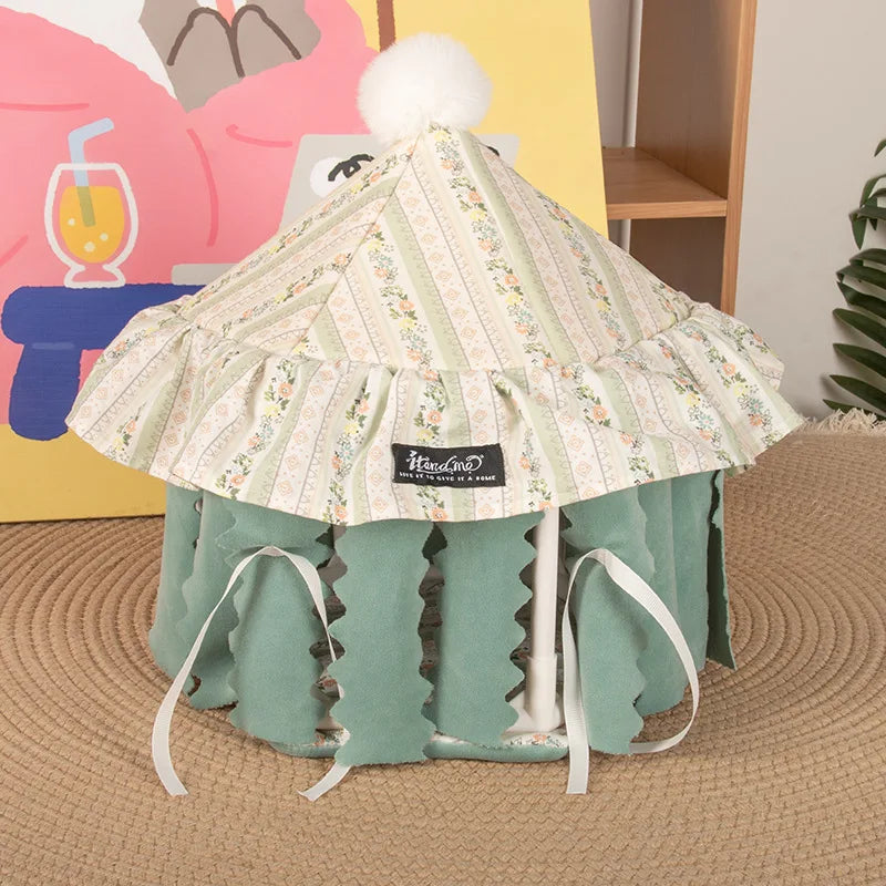 Cotton Fringe Tent Hamster Hideout Portable Rabbit Chinchilla Guinea – 4 Colors