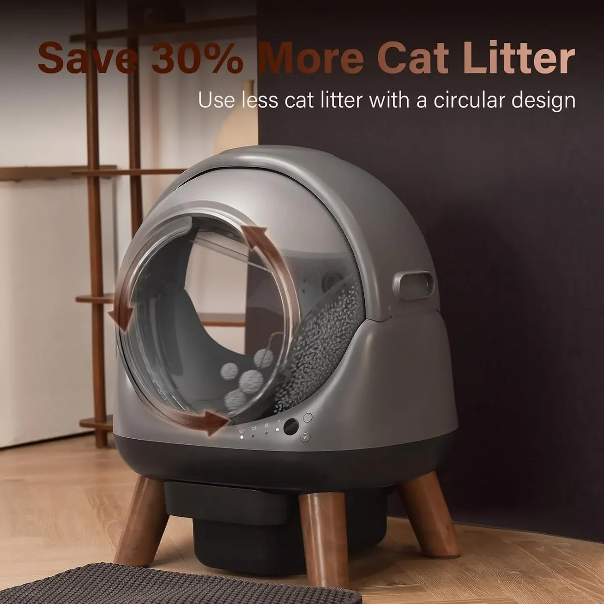 55L Self Cleaning Cat Litter Box,Odor - MyPetDollar.com