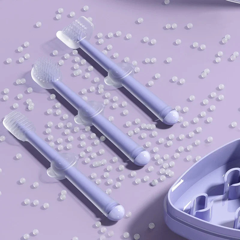 3pcs/set Pet Toothbrush Purple Cat Silica - MyPetDollar.com