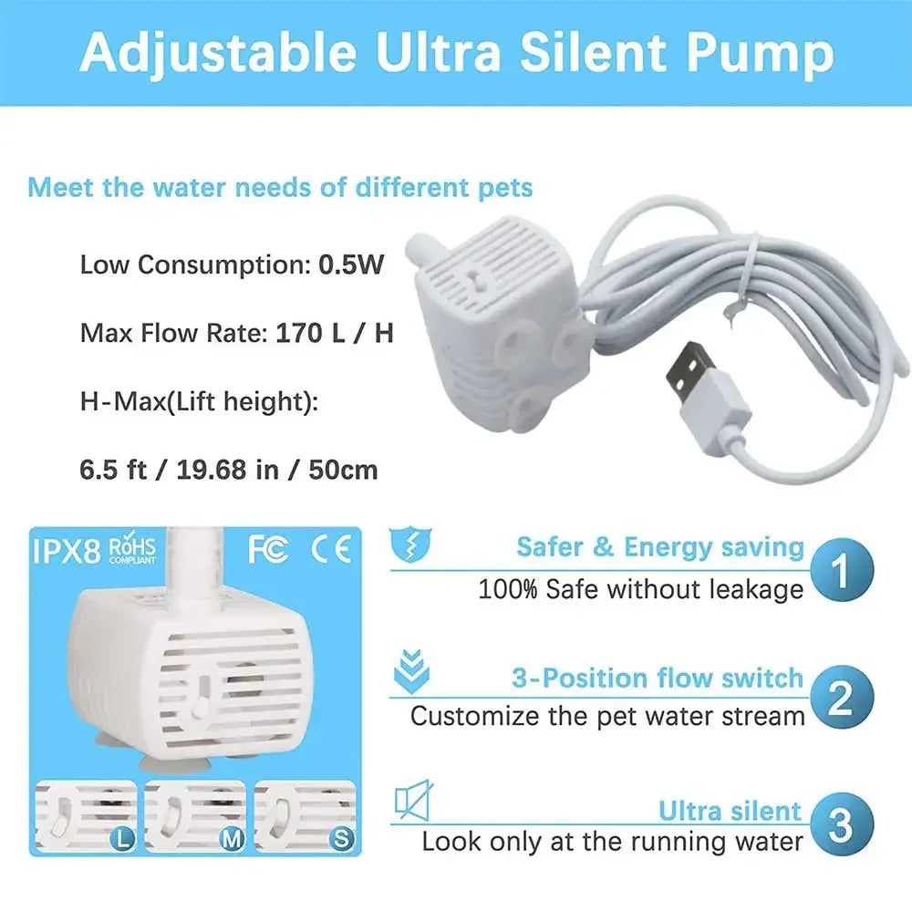 Water Pump Pet Cat Water Fountain Anti-dry - MyPetDollar.com