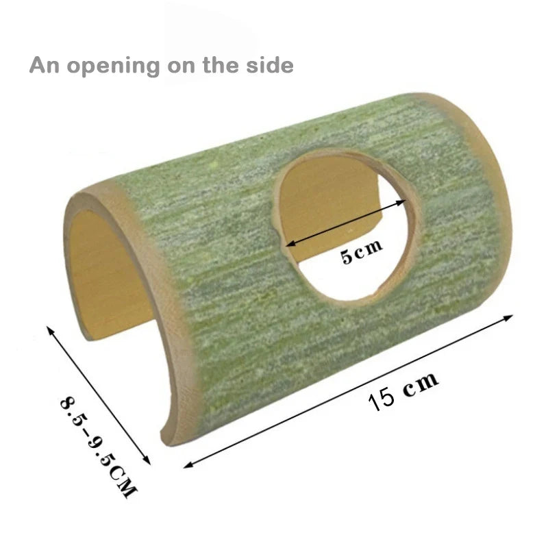 Small Pet Bamboo Tunnel & Hideout - Cooling Toy – 2 Colors