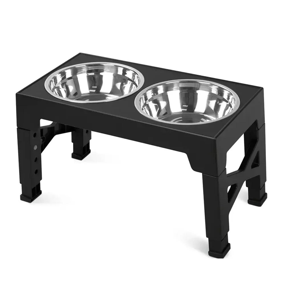 Elevated Dog Feeder Bowls Adjustable Raised Stand – 2 Colors