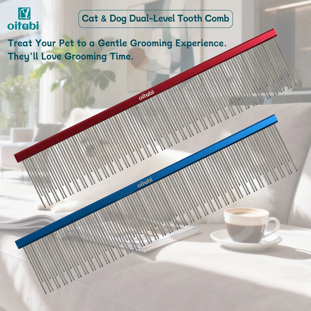 Oitabi Cat Carding Dual-Length Comb for - MyPetDollar.com