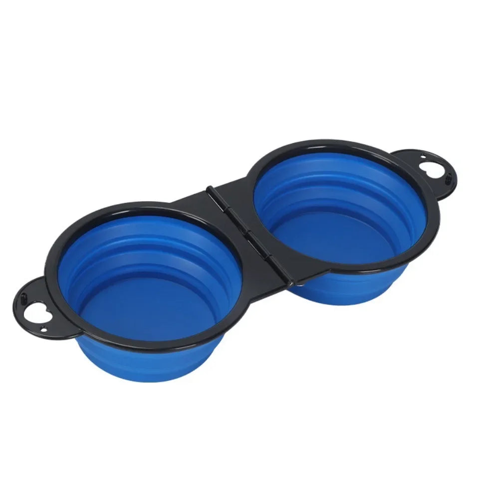 1-piece 2-in-1 Foldable Dual Bowl – 9 Colors