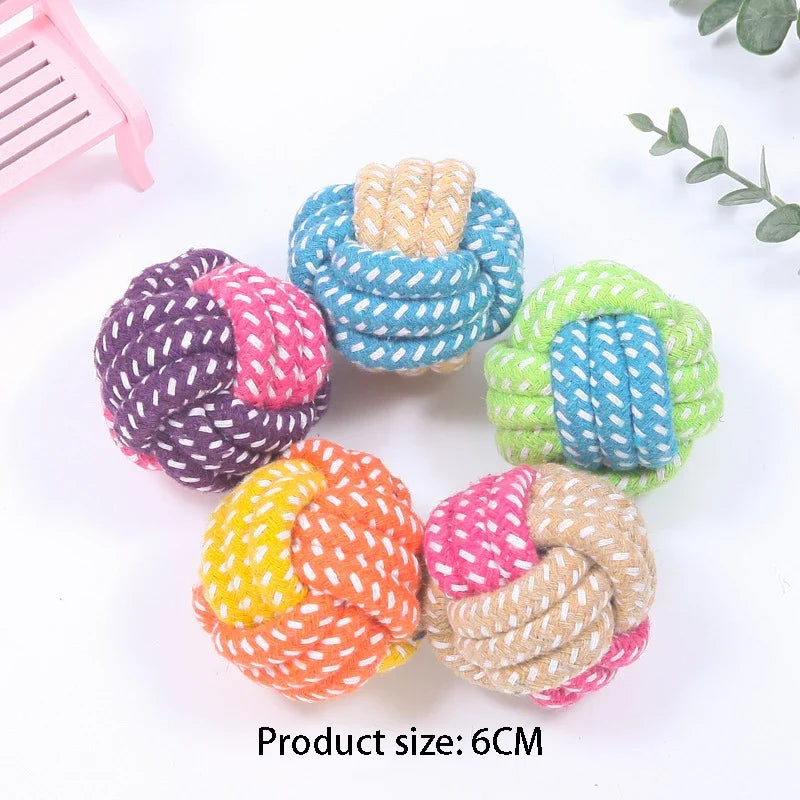 Interactive Cotton Rope Mini Dog Toys Ball - MyPetDollar.com