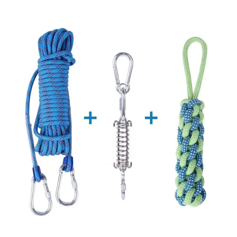 Bite Resistant Dog Spring Pole Toys 5m Cotton Rope – Dog Supplies