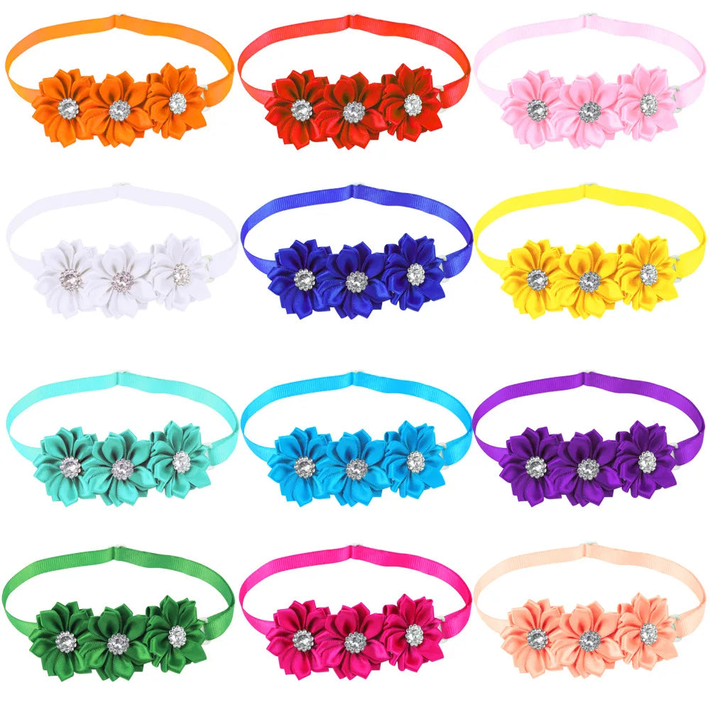 50/100pcs Cute Flower Dog Bow Ties Petals - MyPetDollar.com