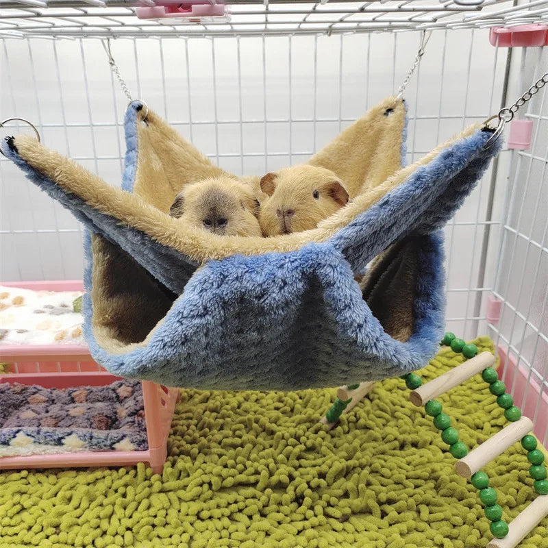 Warm Honey Glider Double Pile Hammock Guinea Pig Flower Branch – 6 Colors