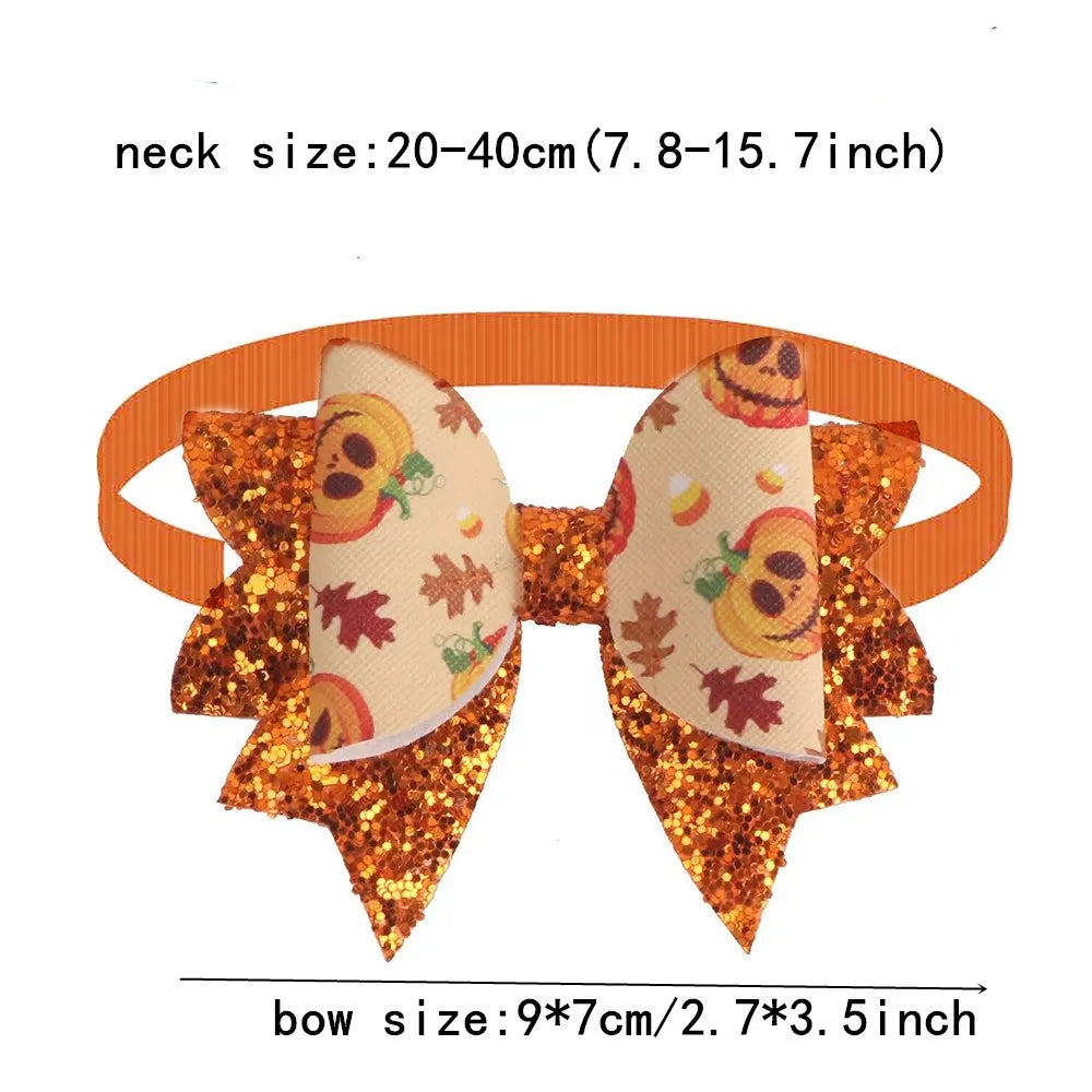 30/50pcs Halloween Small Dog Bow Tie Bat - MyPetDollar.com