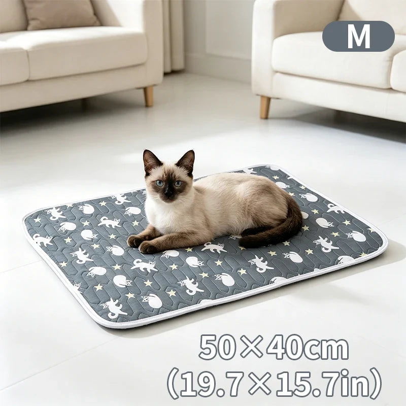 Non-Slip Summer Ice Silk Pet Cooling Mat Waterproof Dog & Cat Sleeping